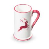 Gmundner Keramik Bordeauxroter Hirsch Bierkrug Form-A (0,3L)