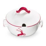 Gmundner Keramik Bordeauxroter Hirsch Suppentopf