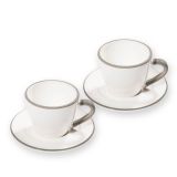 Gmundner Keramik Grauer Rand Espresso f�r zwei - Geschenkset