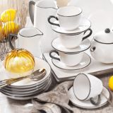 Gmundner Keramik Grauer Rand Teetasse Maxima (0,4l) - Geschenkkarton