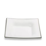 Gmundner Keramik Grauer Rand Suppenschale quadratisch